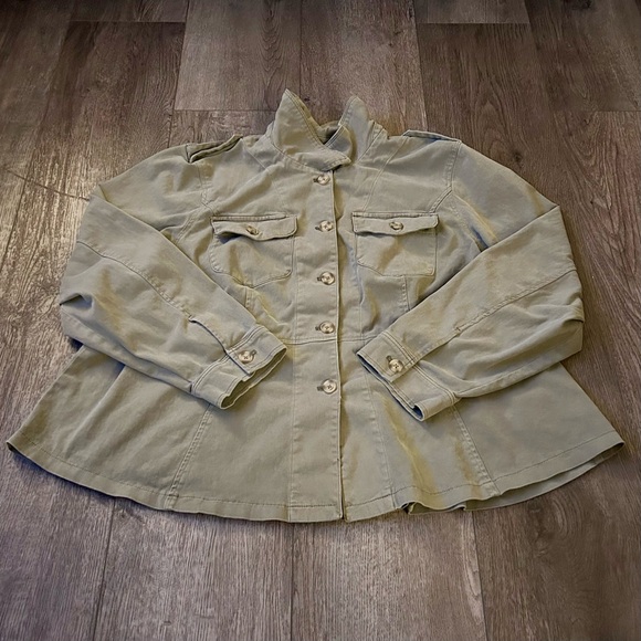 Torrid Peplum Twill Utility Military Jacket Size 4X - Picture 2 of 9